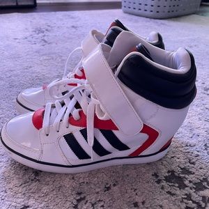 Adidas Amberlight Up Wedge Sneakers Women's Size 9 Black Red White M20828